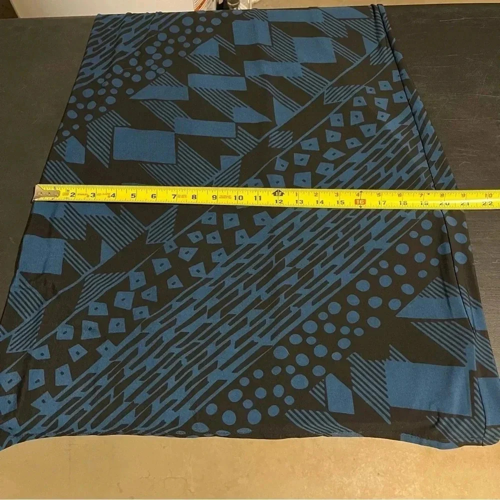 Antthony Shirt Sleeve Shift Dress Geometric Blue Black Design Women’s M - Picture 9 of 10